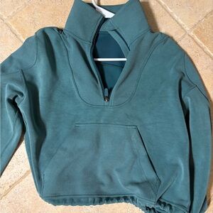 lululemon athletica Softstreme Teal Half-Zip Pullover Sweatshirt sz 4 euc